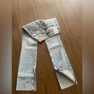 Zara wide leg ripped jeans